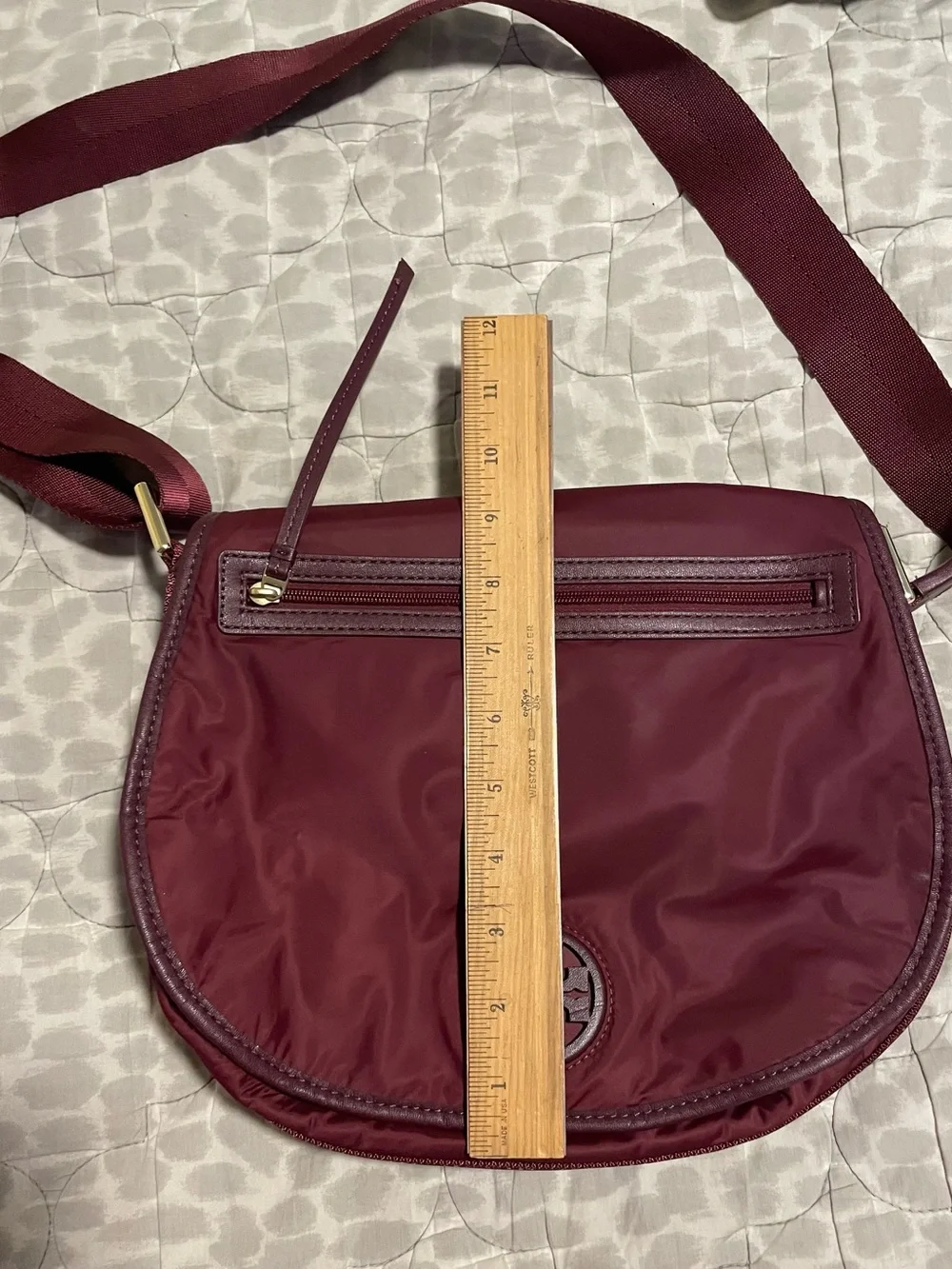 EUC Tory Burch Maroon Nylon Crossbody Bag